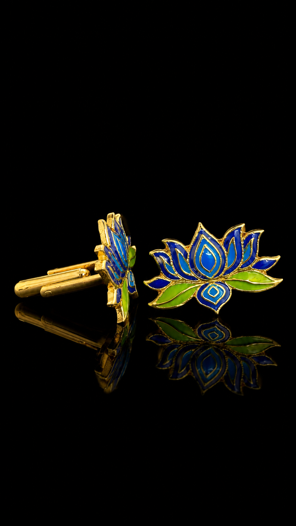 Royal Lotus Floral Cufflinks