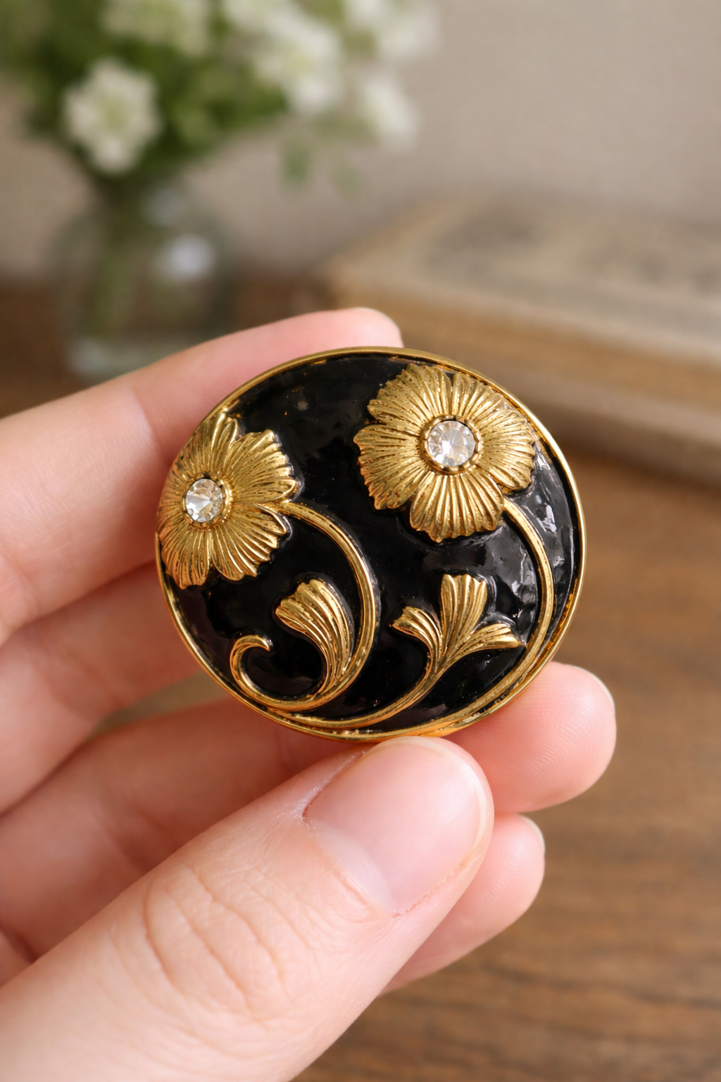 Midnight Bloom Bandhgala Button