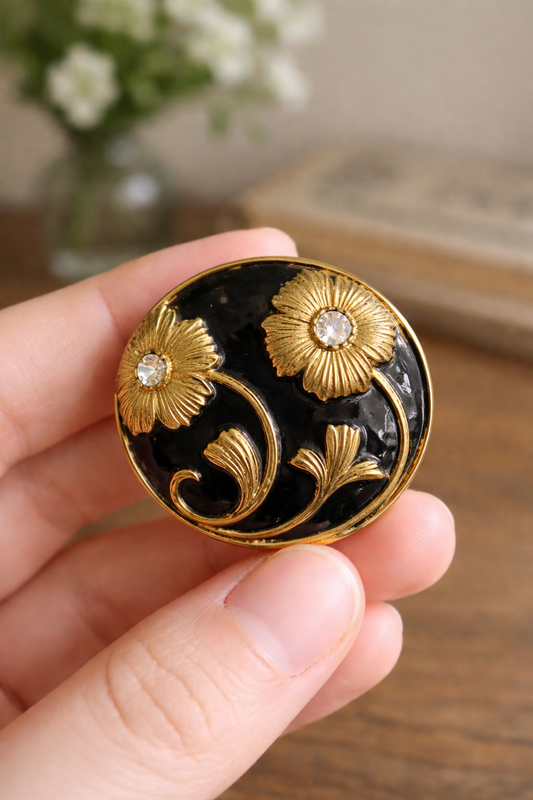 Midnight Bloom Bandhgala Button