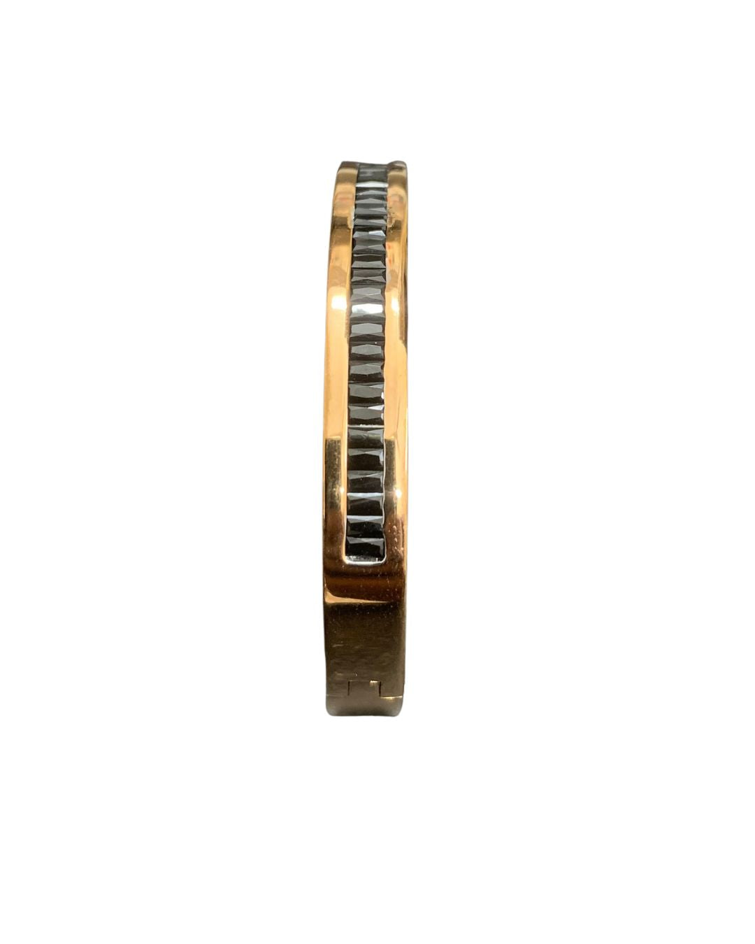 Obsidian Groove Cuff Bracelet