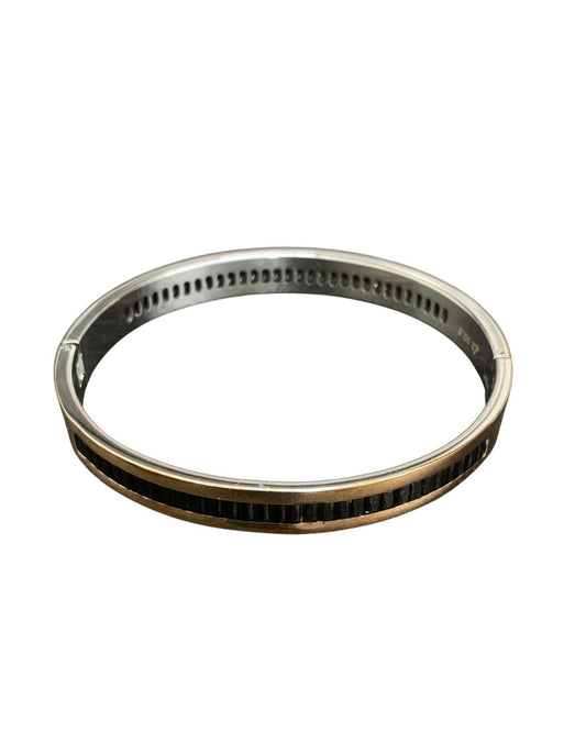 Obsidian Groove Cuff Bracelet