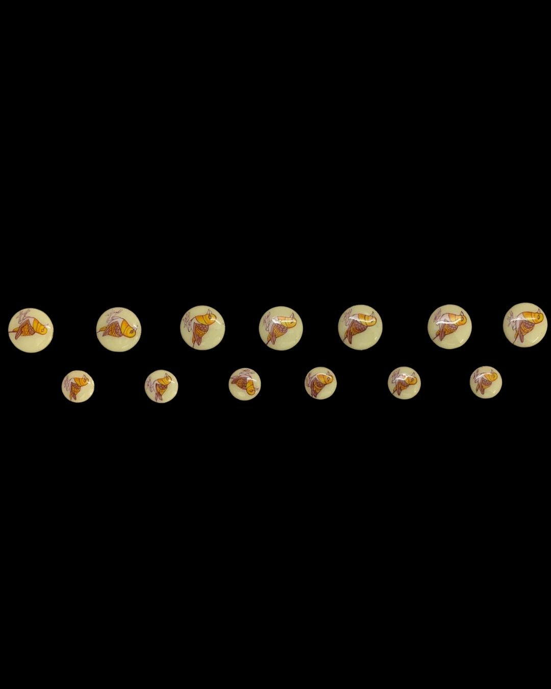 Golden Sparrow – Hand-Painted Bandhgala Button