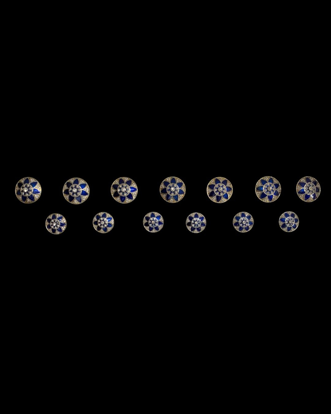 Royal Blue Bloom Bandhgala Button