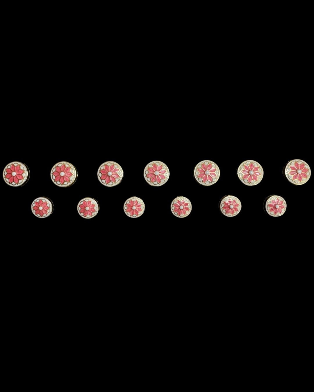 Blush Rosette Ivory Bandhgala Button
