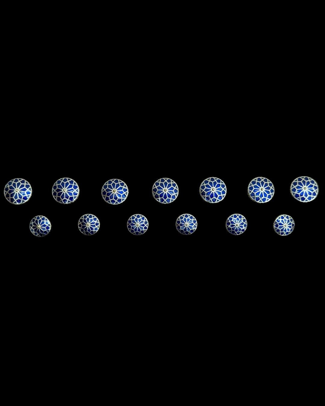 Azure Mosaic Bandhgal Button