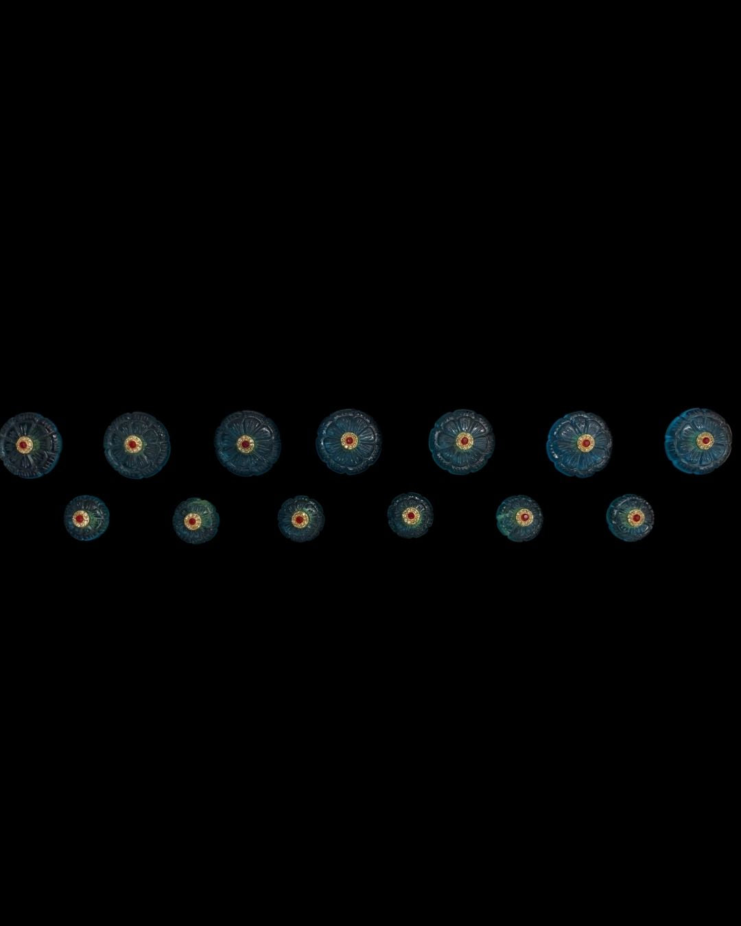 Aqua Blossom Bandhgala Button