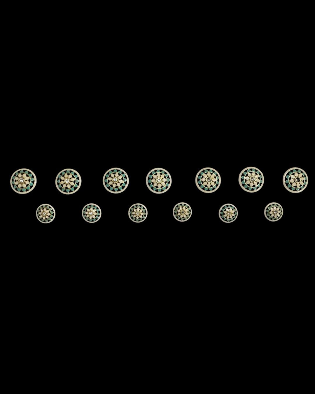 Mint Blossom Crystal Bandhgala Button