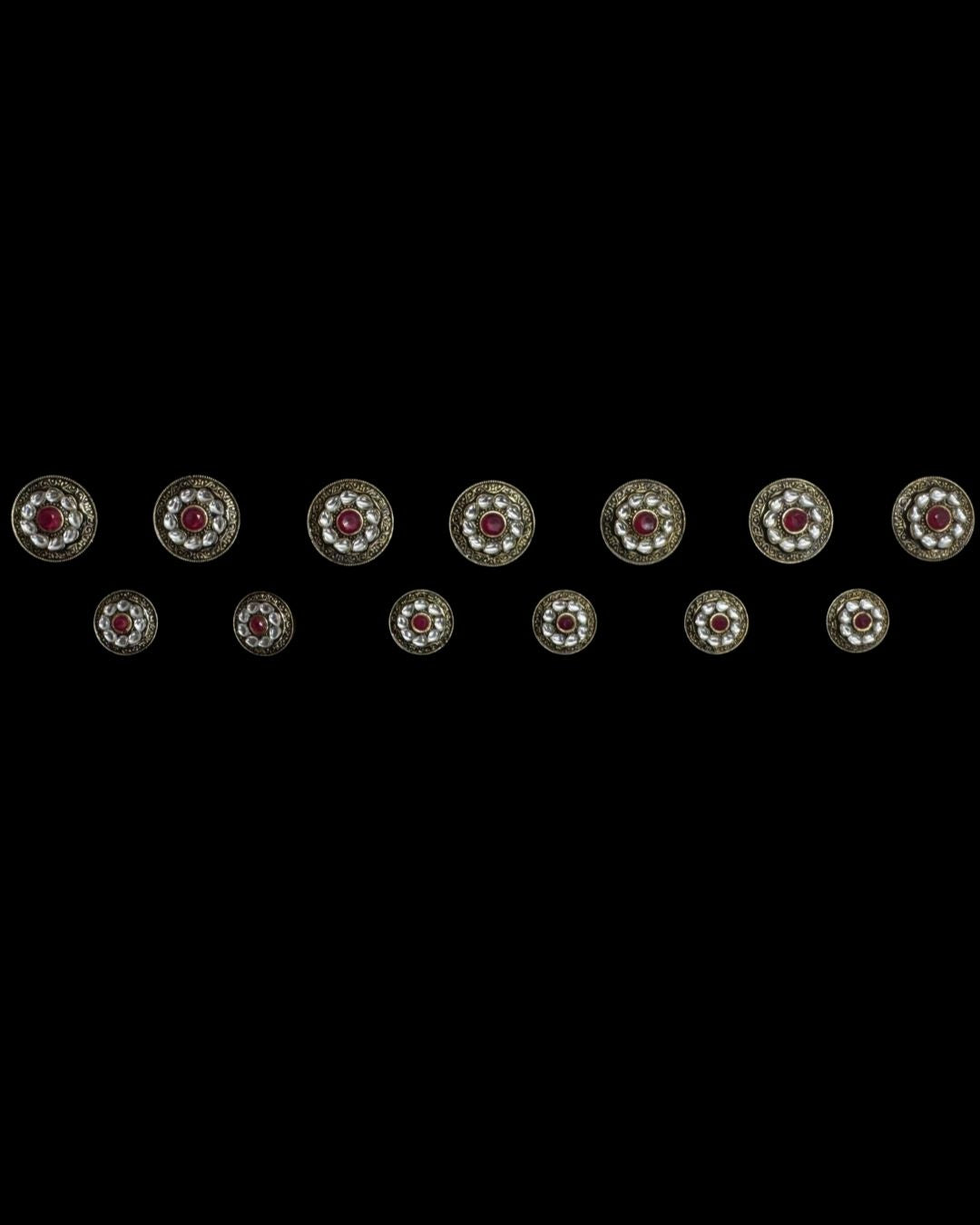 Royal Garnet Kundan Bandhgala Button