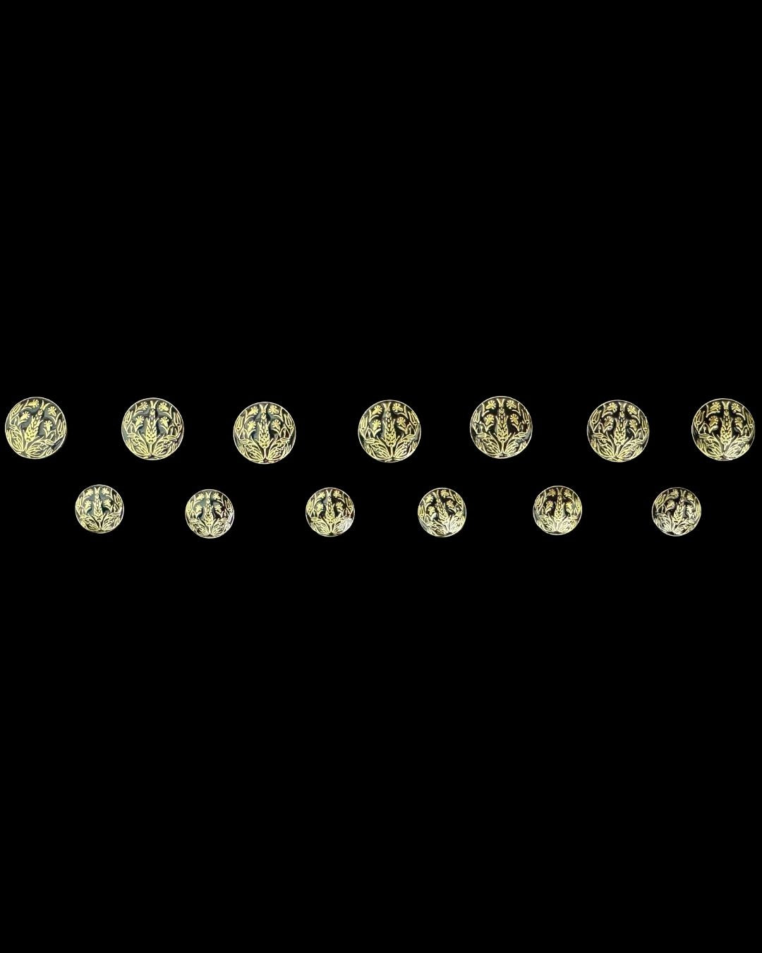 Heritage Noir Floral Bandhgala Button