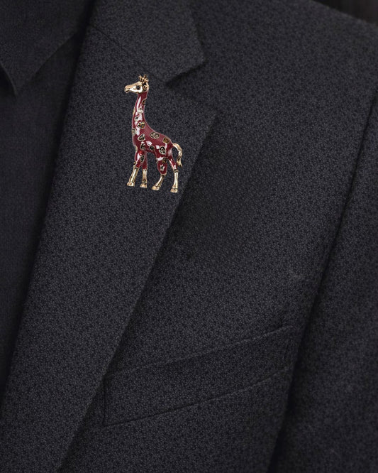 Gilded Giraffe Brooch