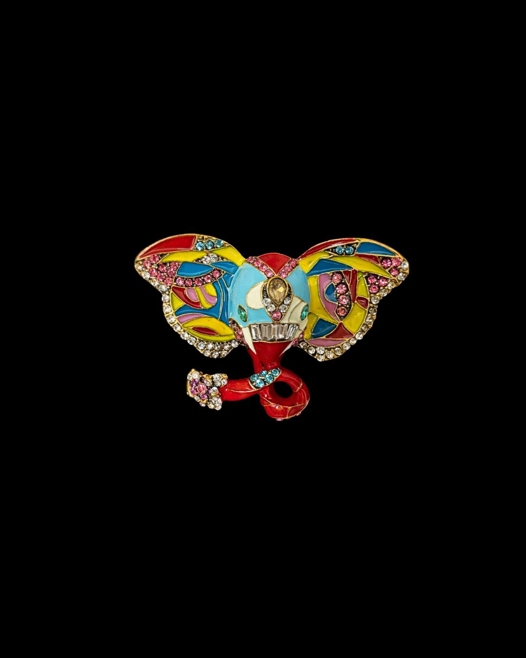 Mosaic Majesty Elephant Brooch