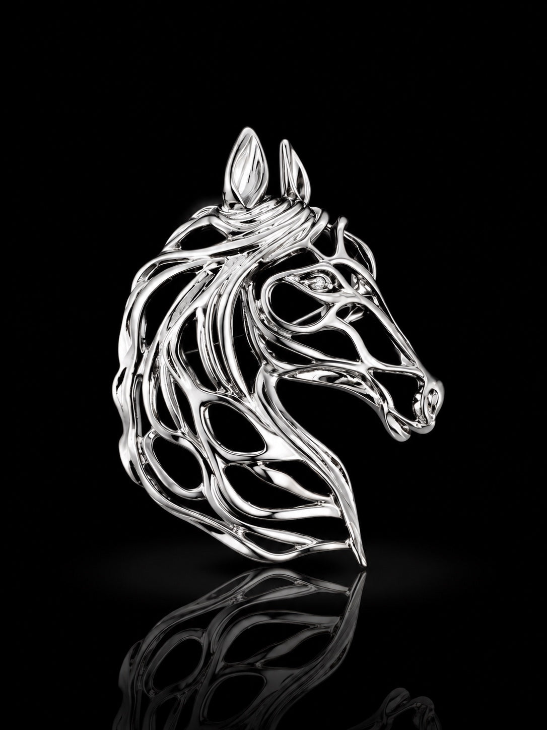 Royal Horse Head Statement Brooch