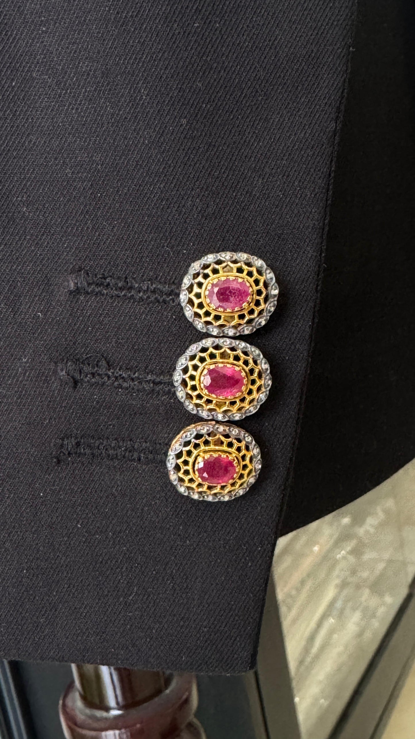 Ruby Diamond Bandhgala Buttons