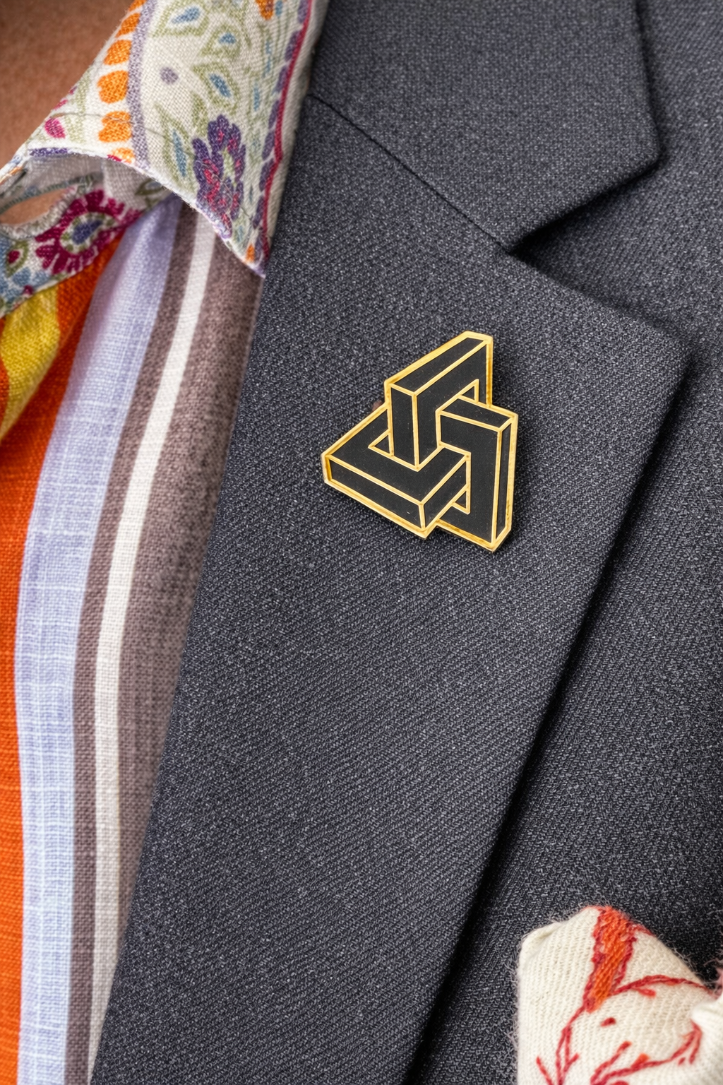 Infinity Fold Geometric Brooch