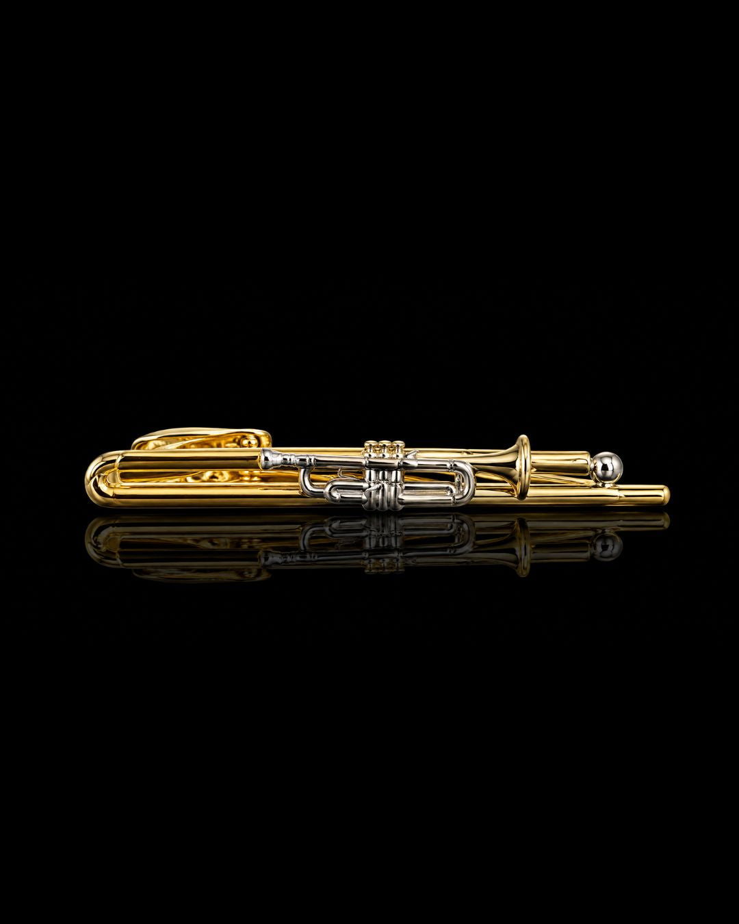 Trumpet Musical Tie Pin with Chain