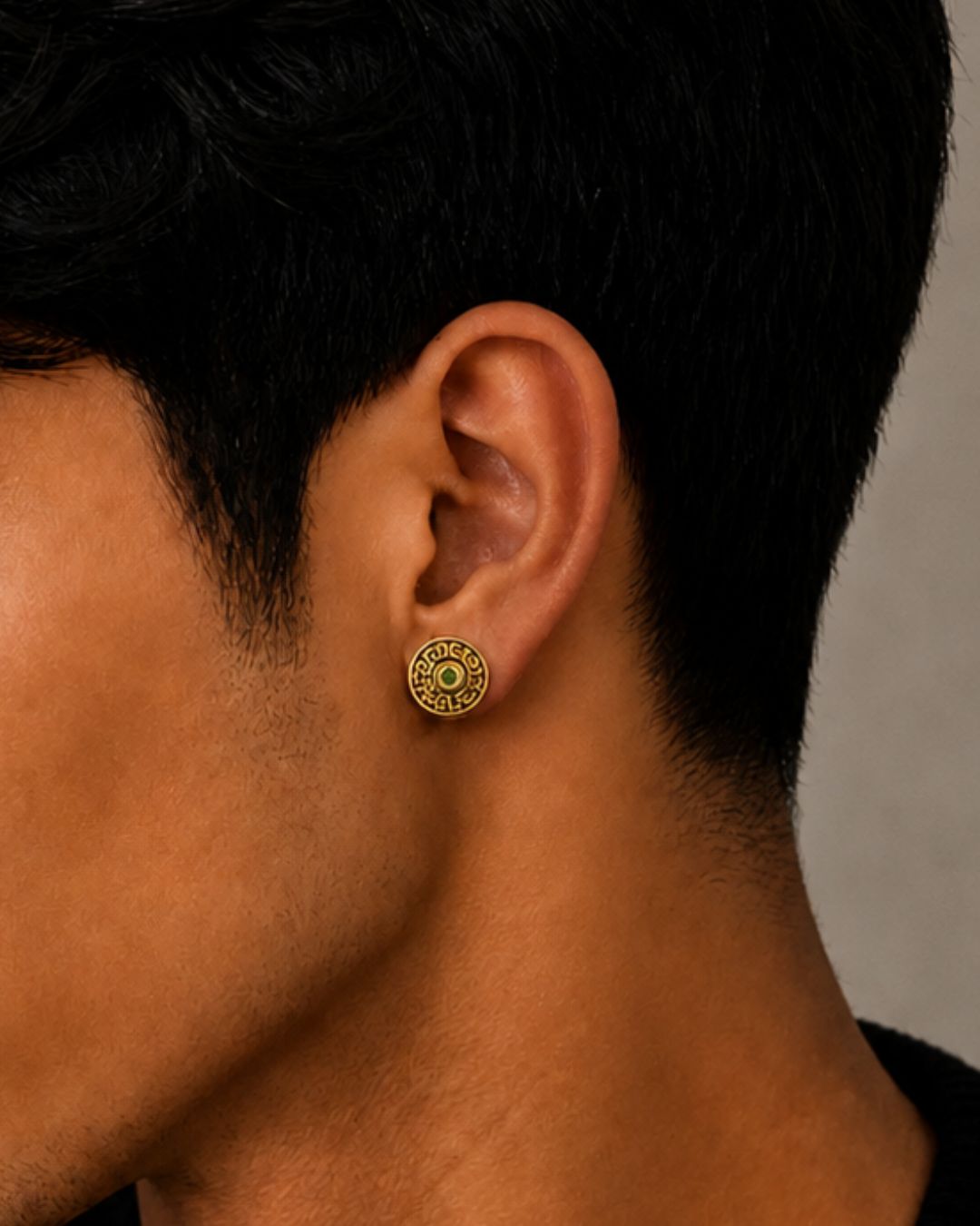Regal Maze Round Stud Earrings