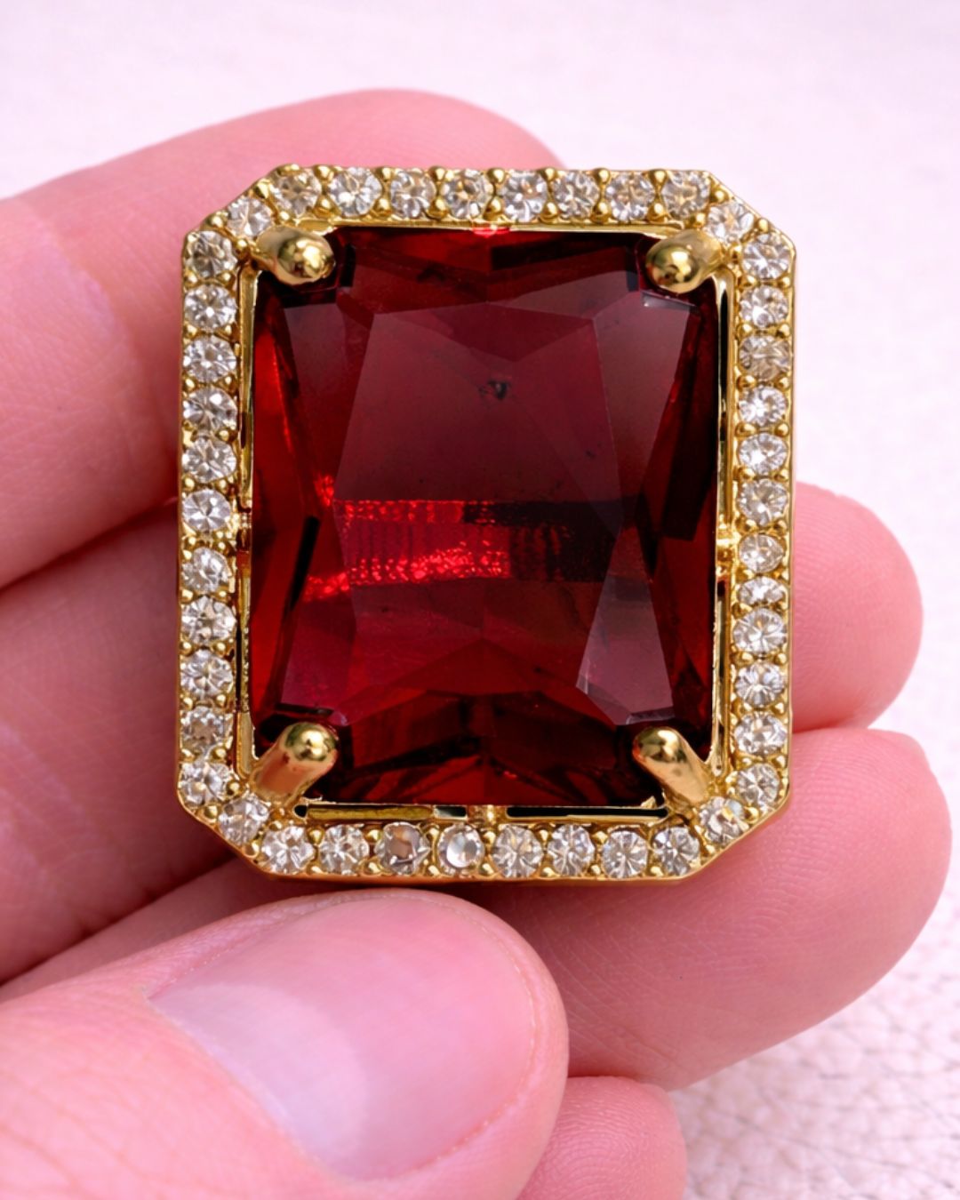 Regal Ruby Halo Bandhgala Button