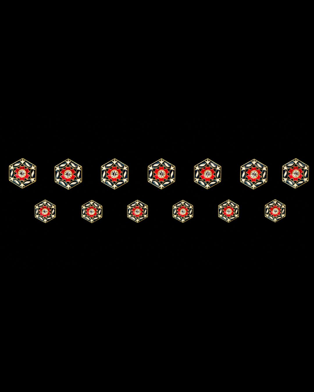 Imperial Mosaic Crystal Bandhgala Button Set