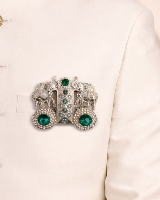 Twin Elephant Heritage Brooch