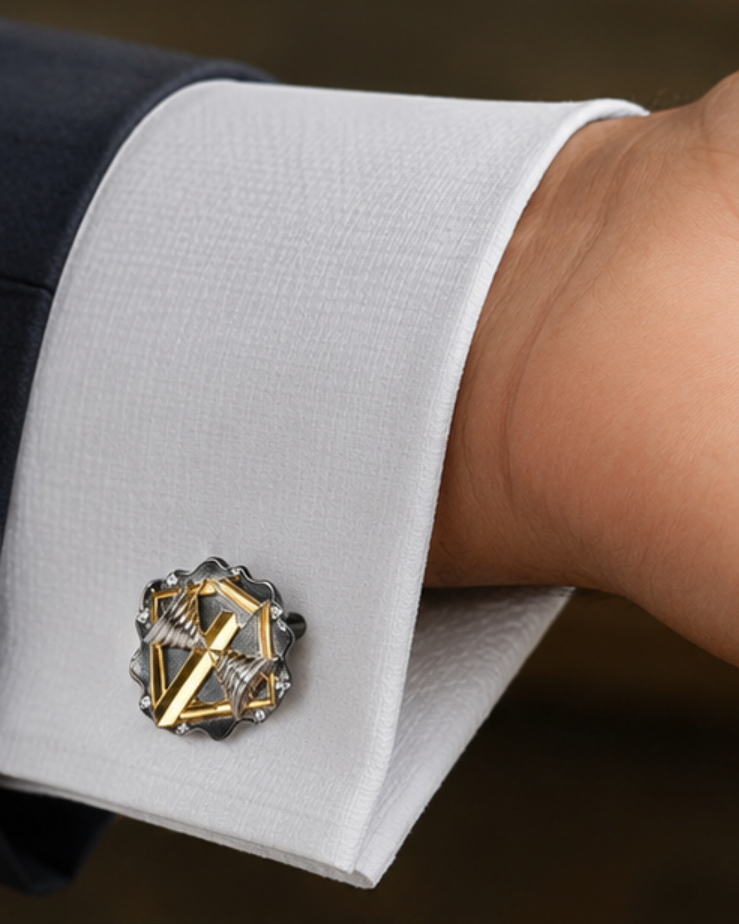 Shiva Trishul Damru Cufflinks