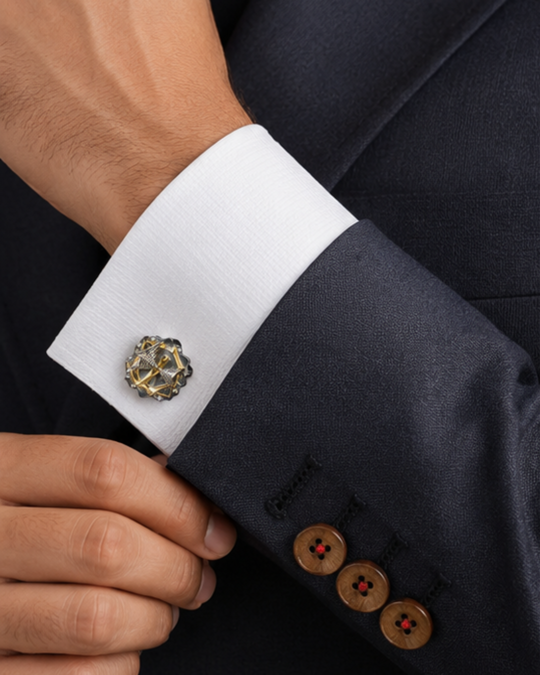 Shiva Trishul Damru Cufflinks