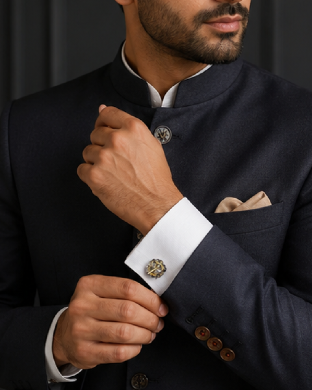 Shiva Trishul Damru Cufflinks