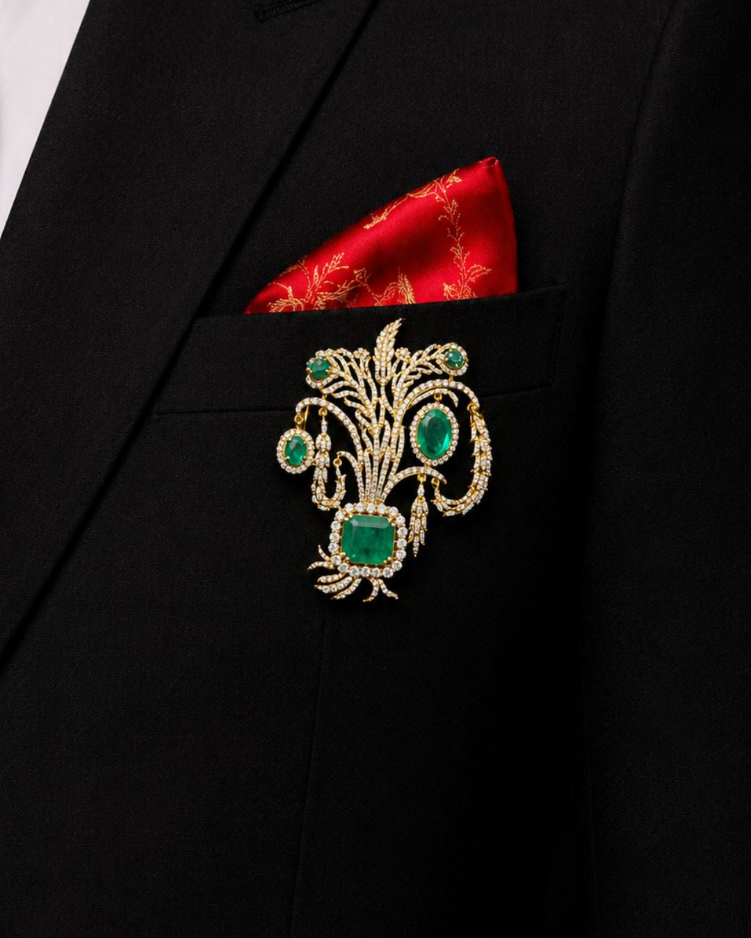 Green Crest Brooch