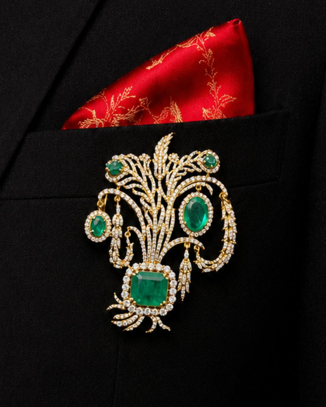 Green Crest Brooch