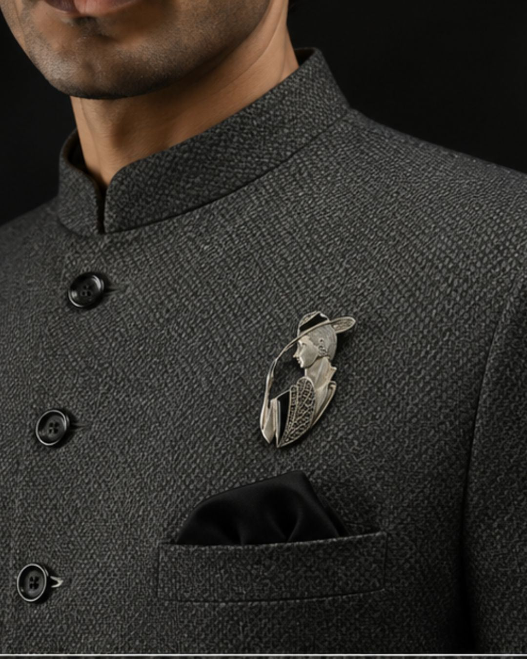 Silver Muse Brooch