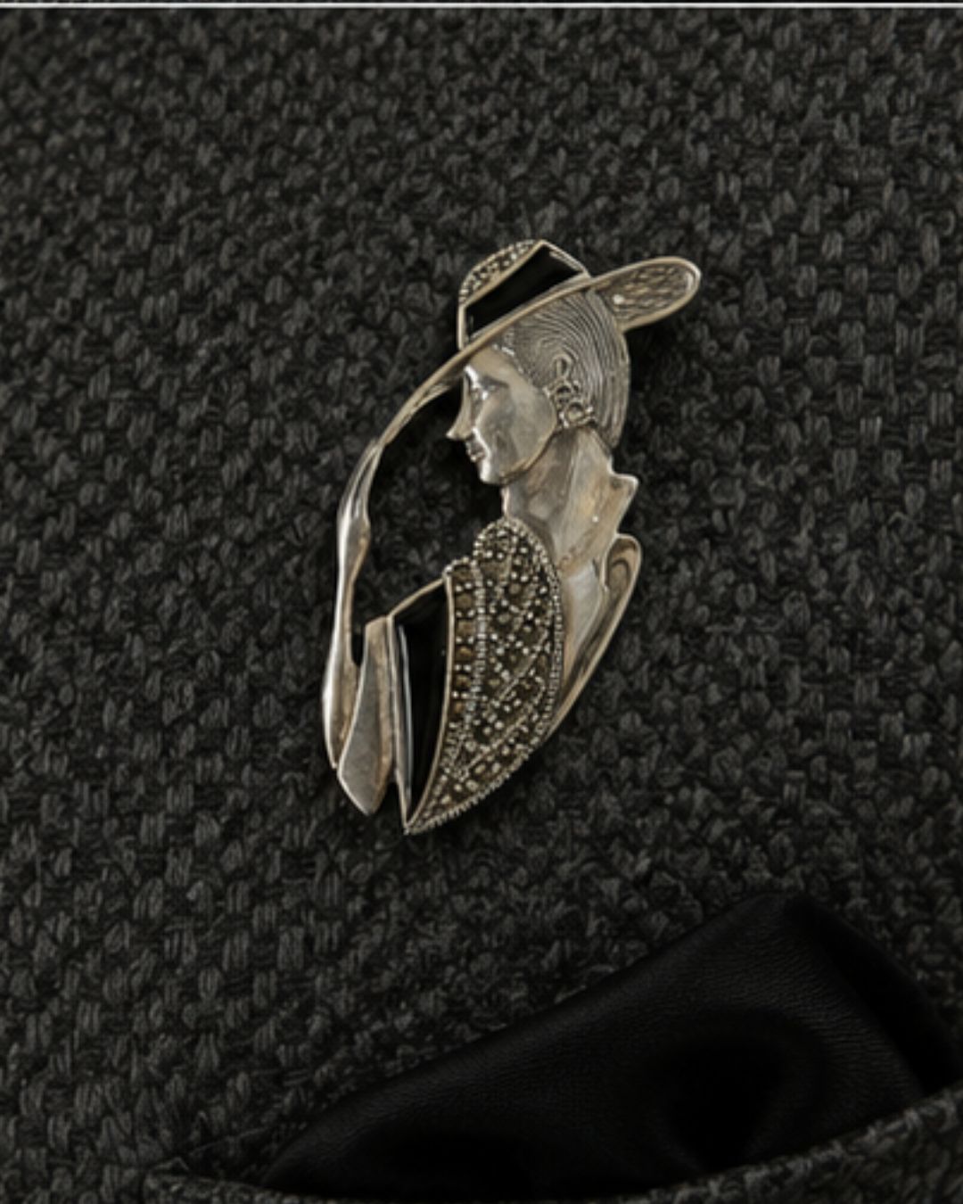 Silver Muse Brooch