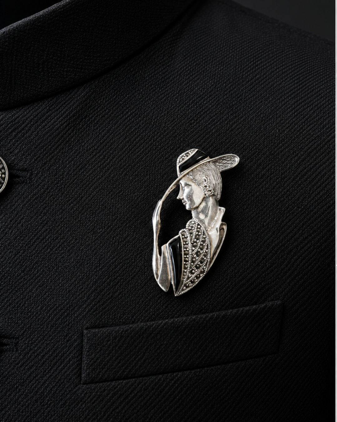Silver Muse Brooch