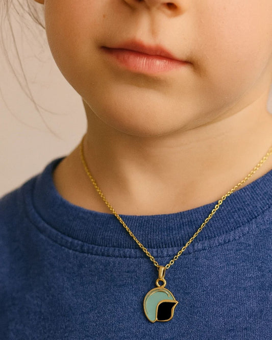 Kids Helmet Pendant with Chain