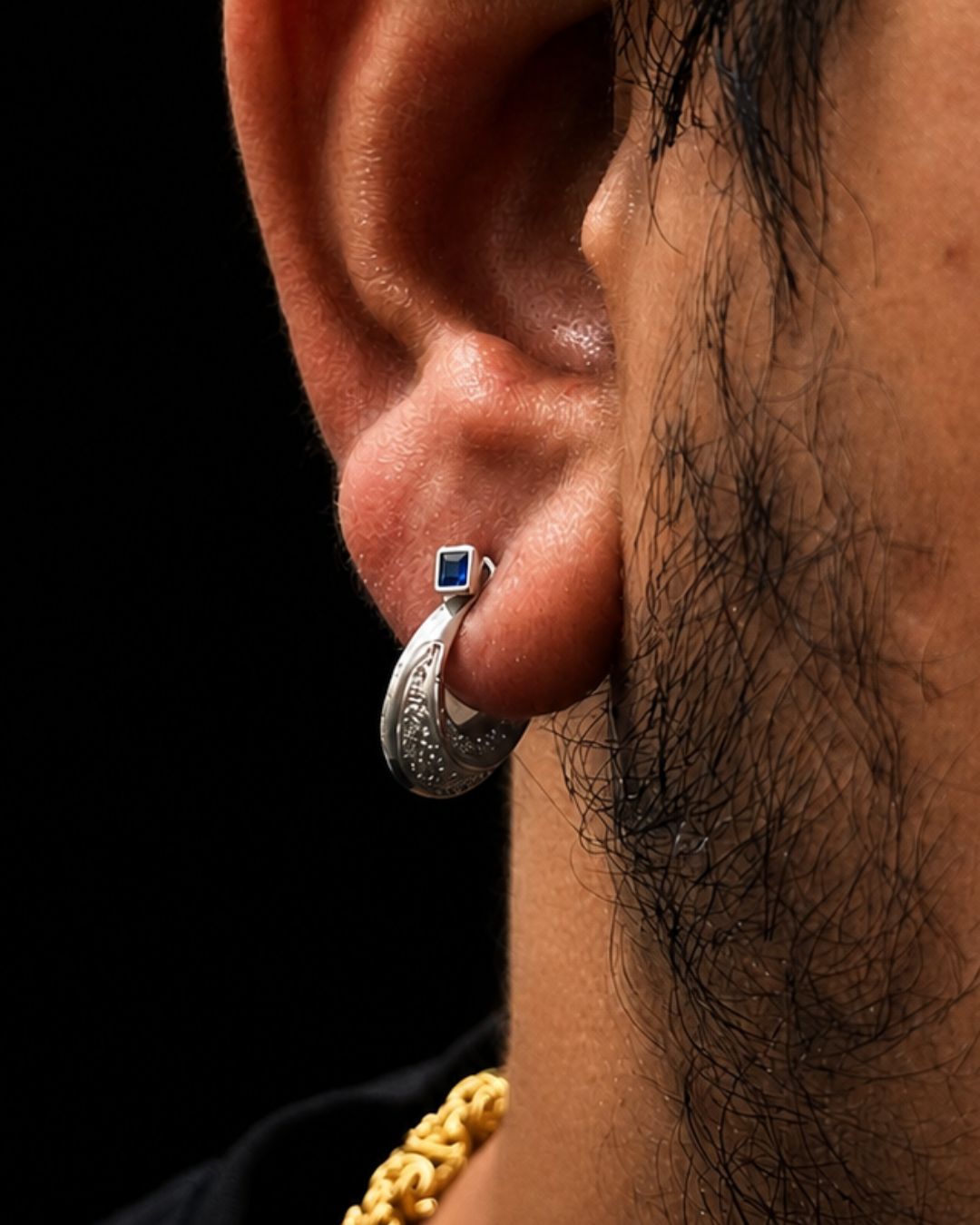 Royal Curve Hoop Stud Earrings