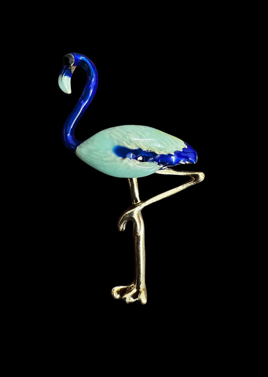 Standing crane bird Brooch