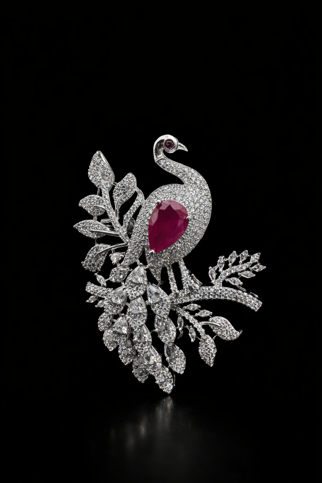 Royal Peacock Crest Brooch