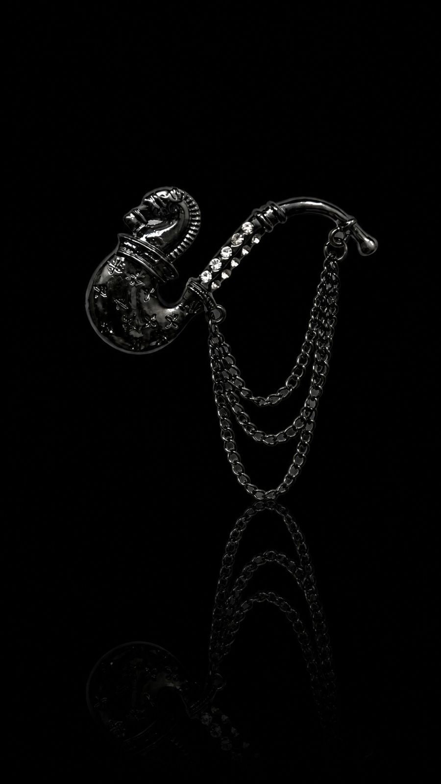 Midnight Cavalier Chain Brooch