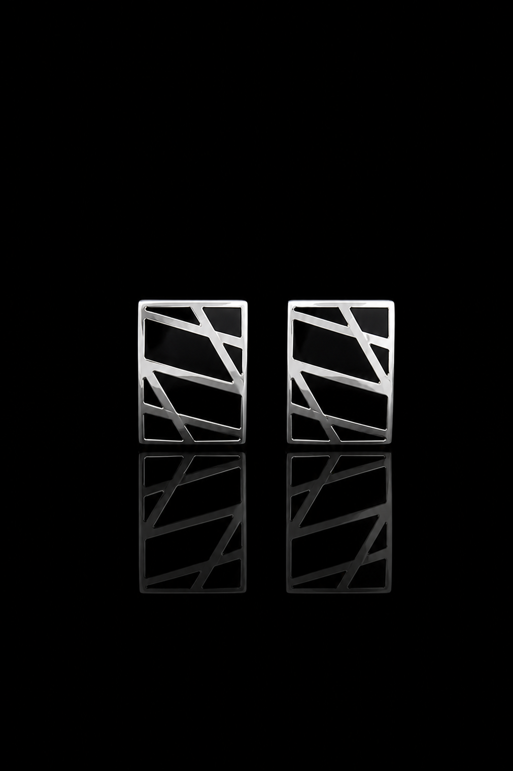 Classic Black Geometric Cufflinks