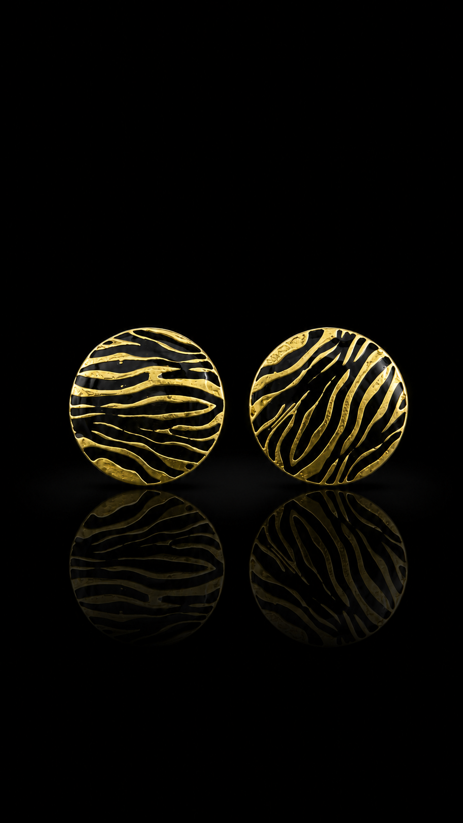 Golden Zebra Enamel Cufflinks