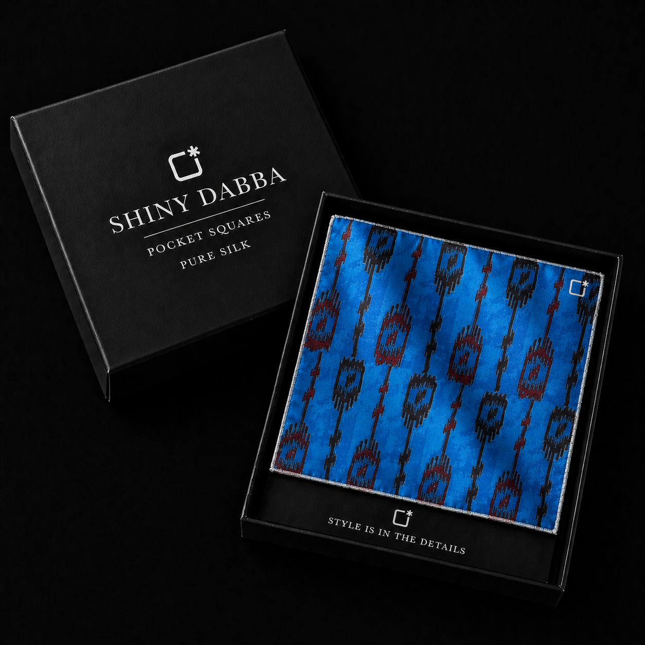 Royal Azure Motif Silk Pocket Square