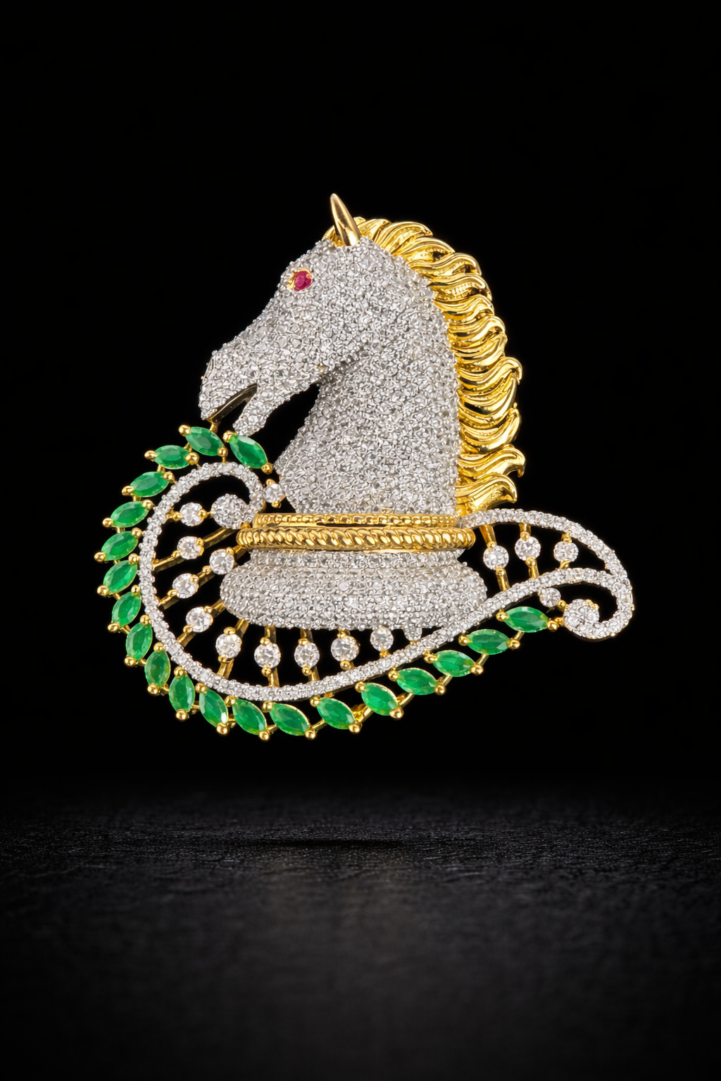Regal Stallion Magnet Brooch