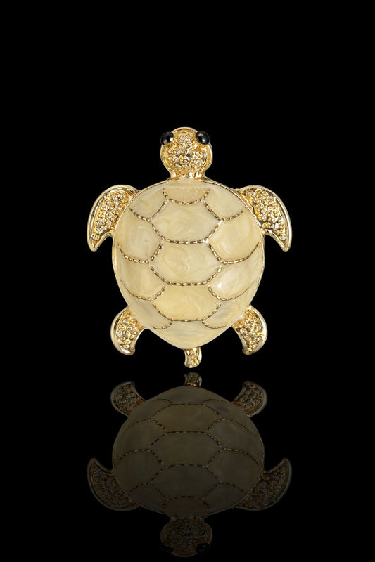 Golden Tide Turtle Brooch