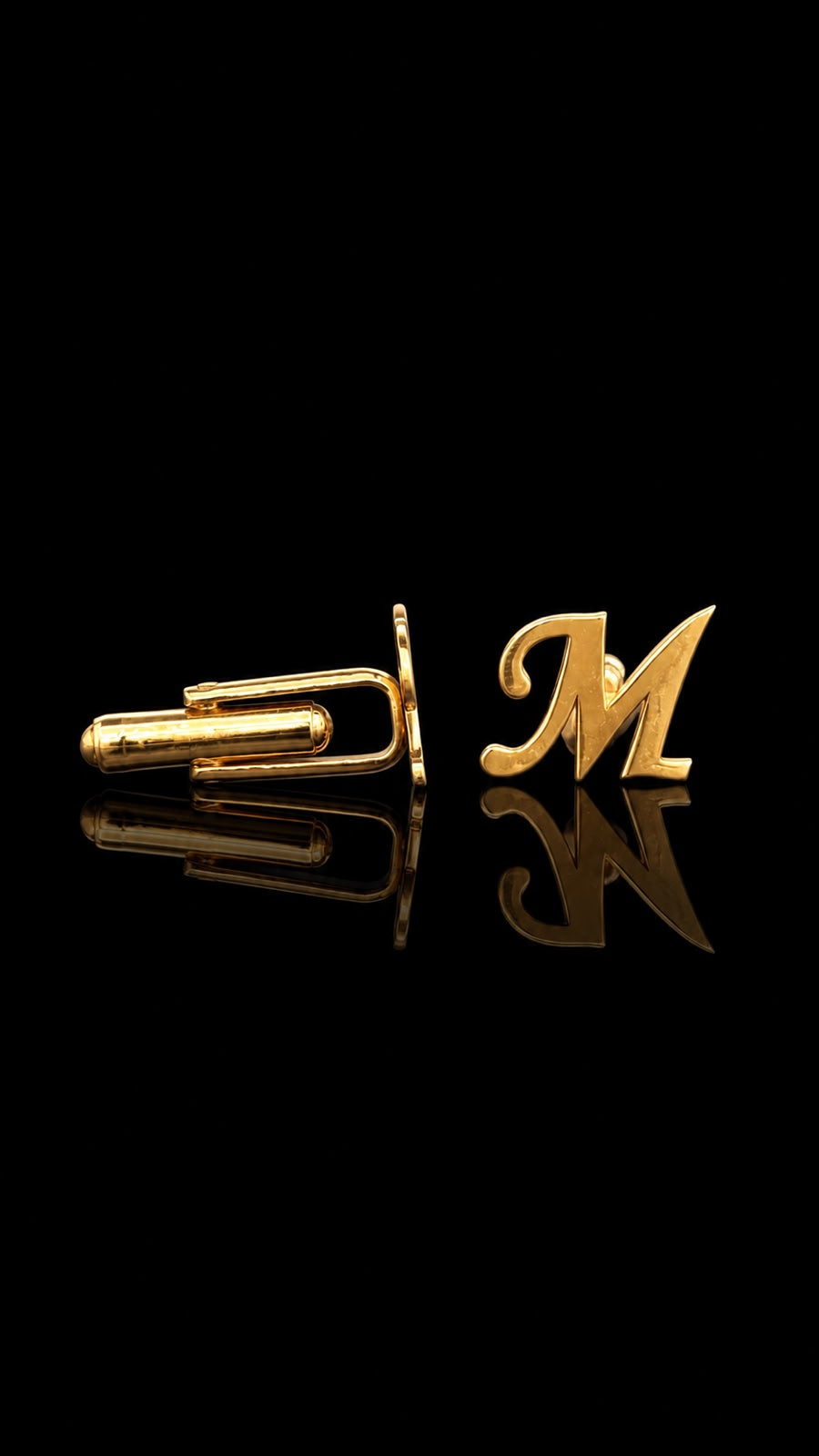 Rajputana Initial "M" Gold Cufflinks