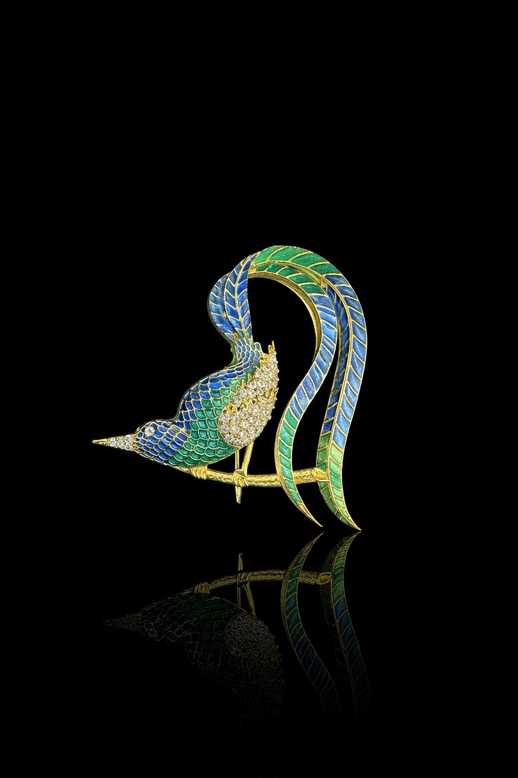 Regal Plume Bird Brooch
