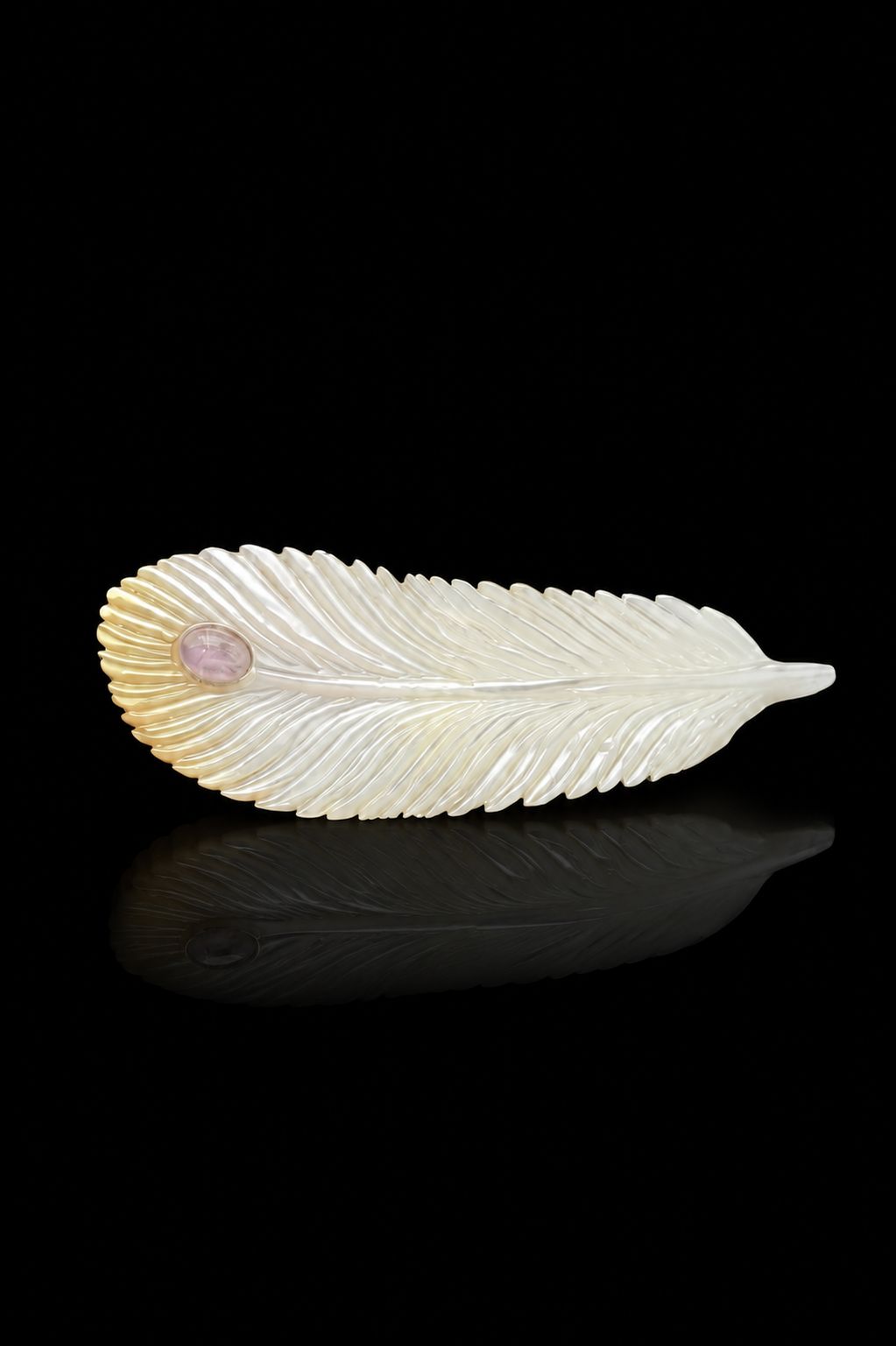 Mother Of Pearl Feather Elegance Brooch