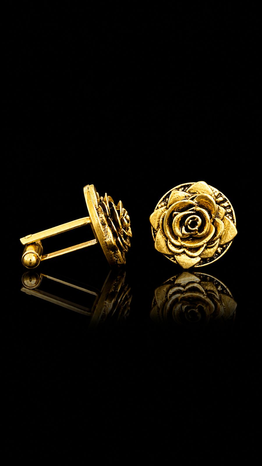 Golden Rose Bloom Cufflinks
