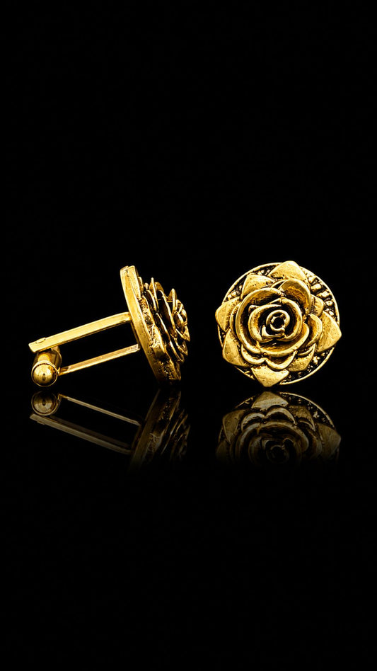 Golden Rose Bloom Cufflinks