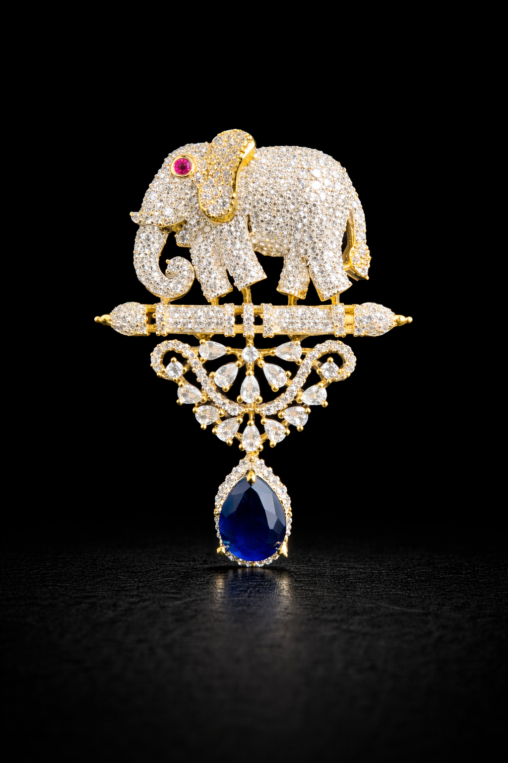 Royal Elephant Charm Magnet Brooch