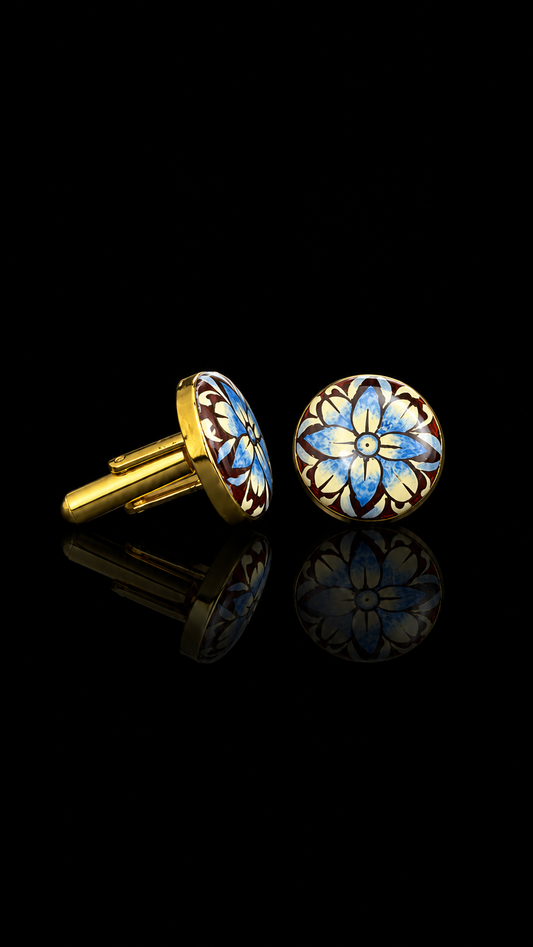 Neel Pushp Hand-Painted Enamel Cufflinks