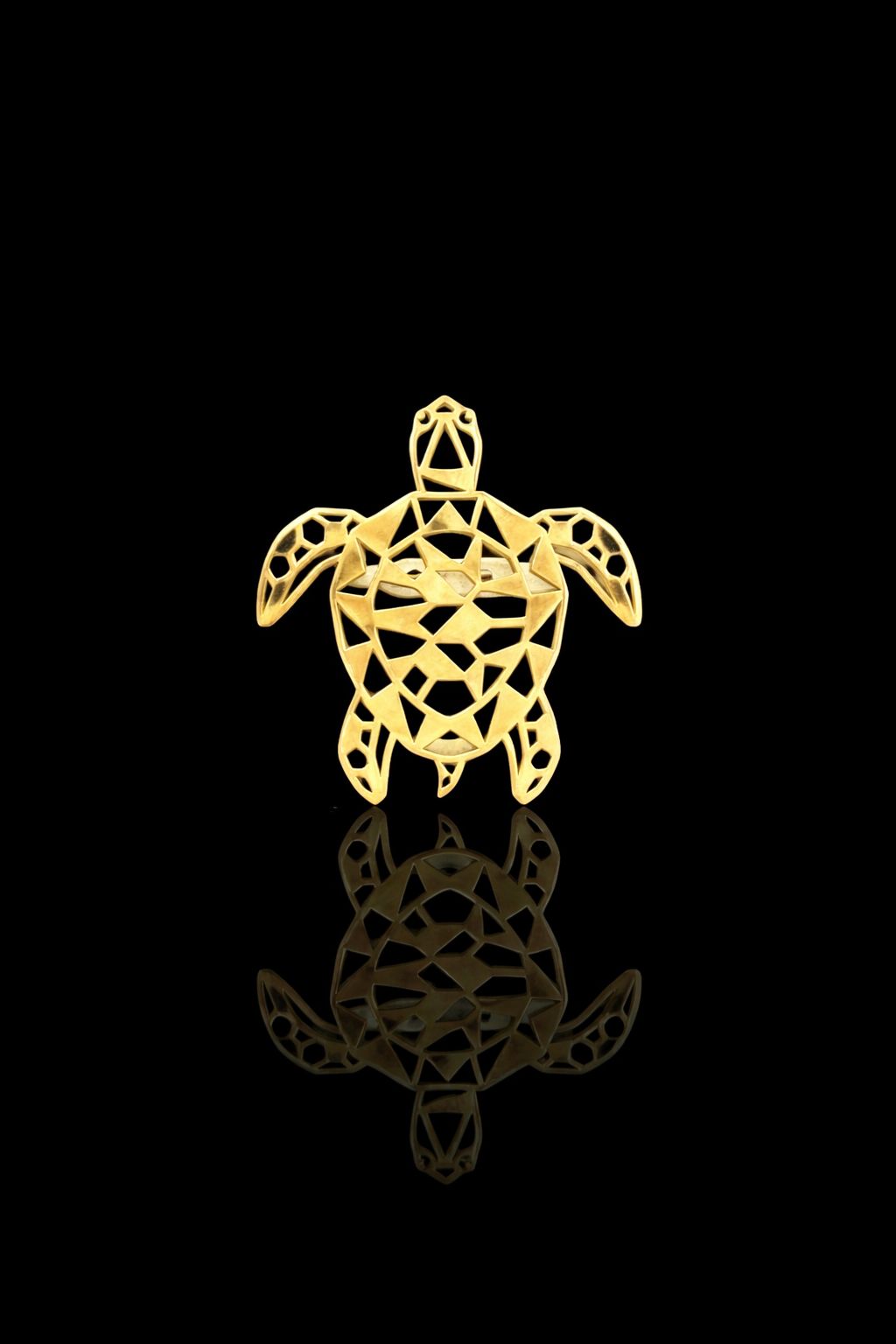 Geometric Sea Turtle Brooch