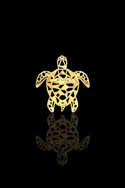 Geometric Sea Turtle Brooch